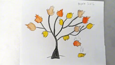 How to draw an autumn tree