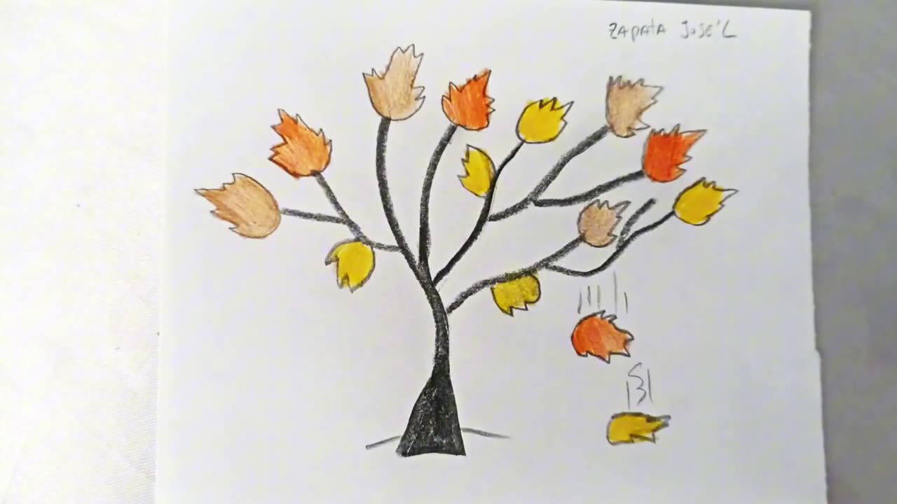 How to draw an autumn tree