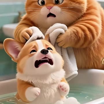 Monkey Blames Corgi — But Orange Cat’s Spring Trap Sends Him Flying! 🐒💥🎨 #cutdog #funny #cat
