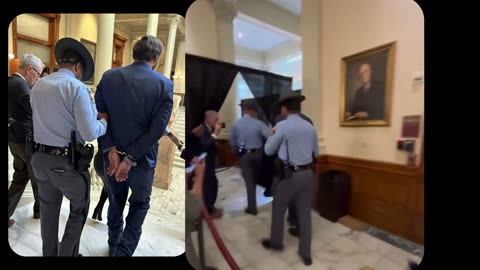 Colton Moore, a pro-Trump Georgia State Senator, just got handcuffed & arrested by the RINO Republican House Speaker Jon Burns after he tried to attend the State of the State session to do his job.