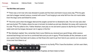 From Luke 16 The Parable of the Rich Man and Lazarus