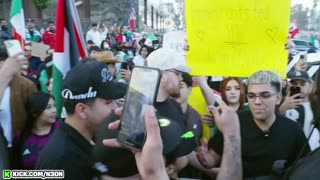 Neon | N3on Gets Water Thrown at Him During Anti-Ice Protest Live ft. Sneako | Kick Clips