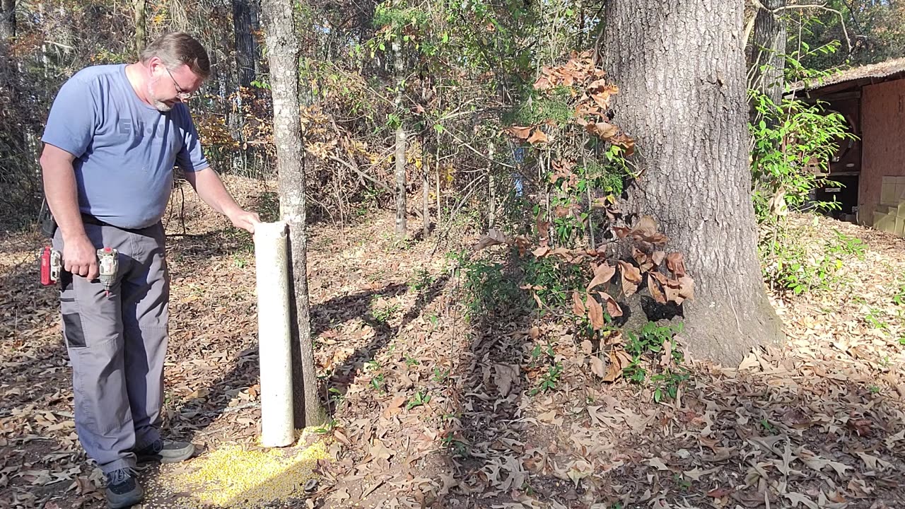 Repairing the deer feeders