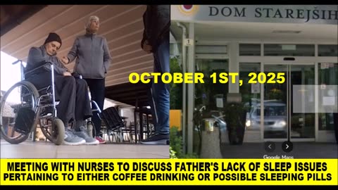 MEETING WITH NURSES TO DISCUSS FATHER'S LACK OF SLEEP ISSUES COFFEE OR SLEEP PILLS