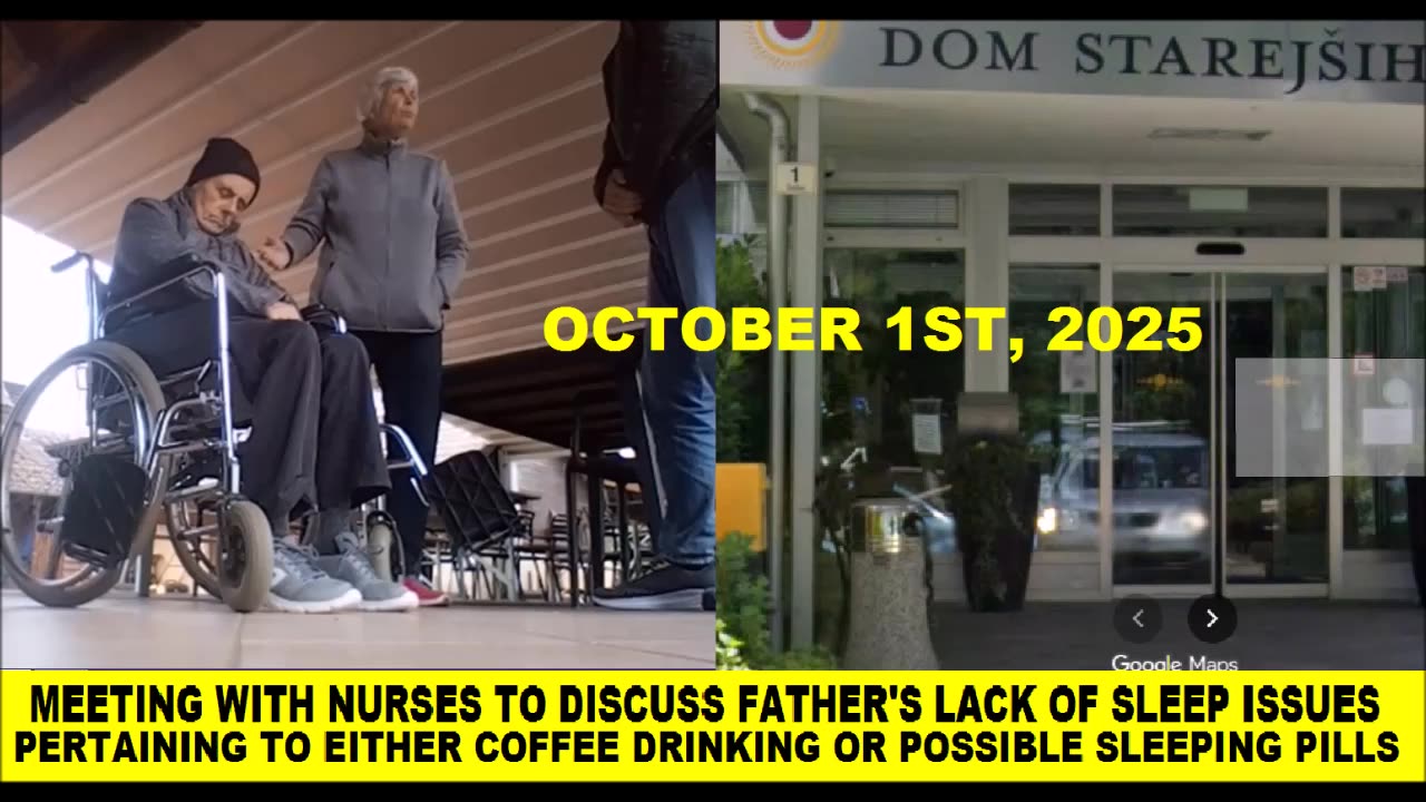 MEETING WITH NURSES TO DISCUSS FATHER'S LACK OF SLEEP ISSUES COFFEE OR SLEEP PILLS