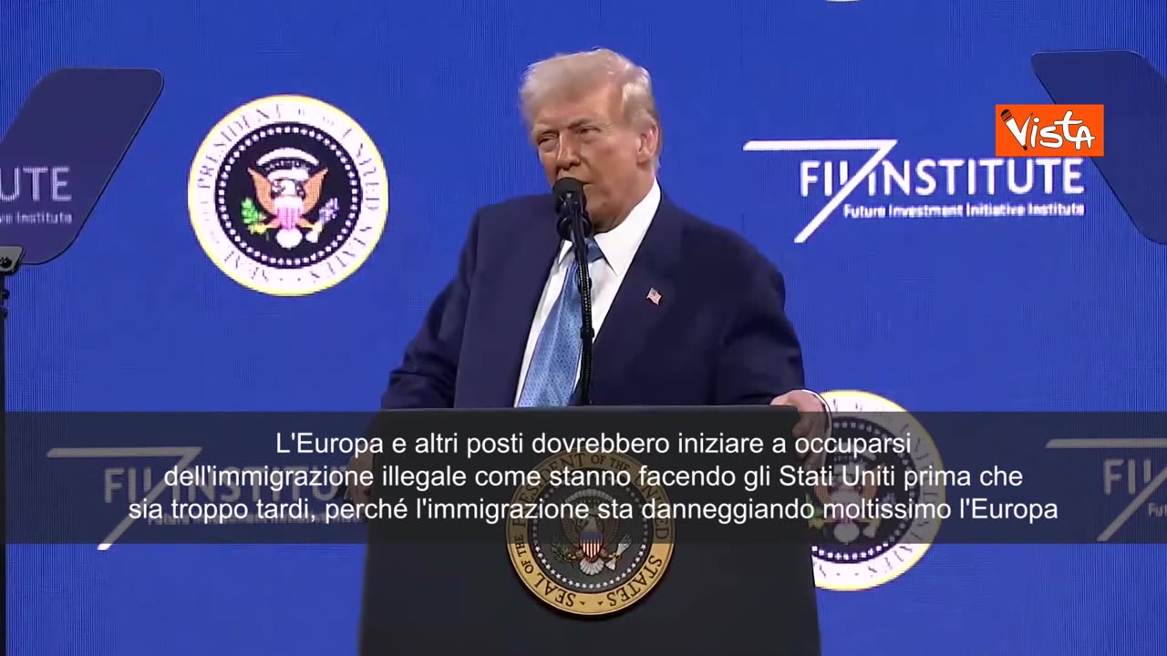 NOTIZIE DAL MONDO Trump; 'Immigrazione illegale sta danneggiando Europa,dovrebbero fare qualcosa' non come ha fatto mentendo agli italiani Lady Aspen Meloni detta Giorgia prendendo 226000 immigrati in 2 anni come i governi prima in 4