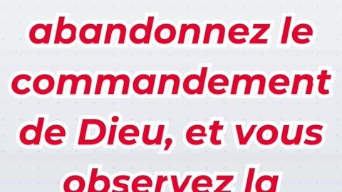 « Vous abandonnez le commandement de Dieu » Marc 7:8.#shortvideo #ytshorts #youtubeshorts #shorts