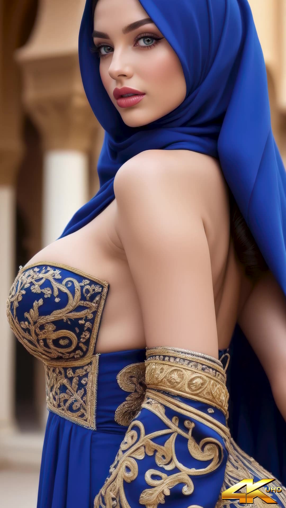 Hijab Fashion Show in the Arabian Night: 4K AI Art & Landmarks