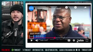 MOB ATTACKS Police, Coordinated Attack BLOW UPS Police Cruiser, Rampages In Boston | Tim Pool