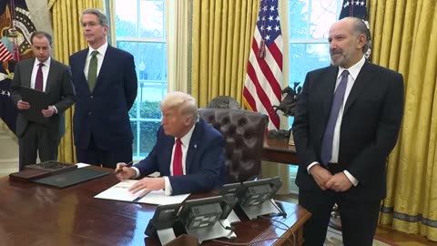 President Trump Signs Executive Orders in the Oval Office, Feb. 3, 2025