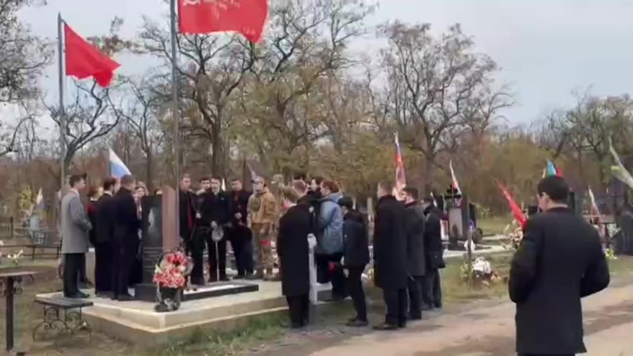 Soviet-Style Funeral Procession Through Occupied City of Luhansk