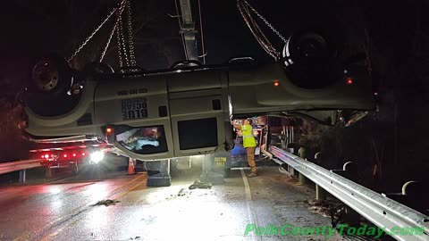 TRUCK PULLING LOADED TRAILER FLIPS INTO CREEK, LEGGETT TEXAS, 01/26/25...