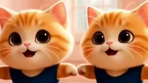 Chubby cats dancing funny