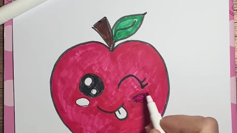 How to Draw a Great Looking cute Apple for Kids #art #drawing4kids