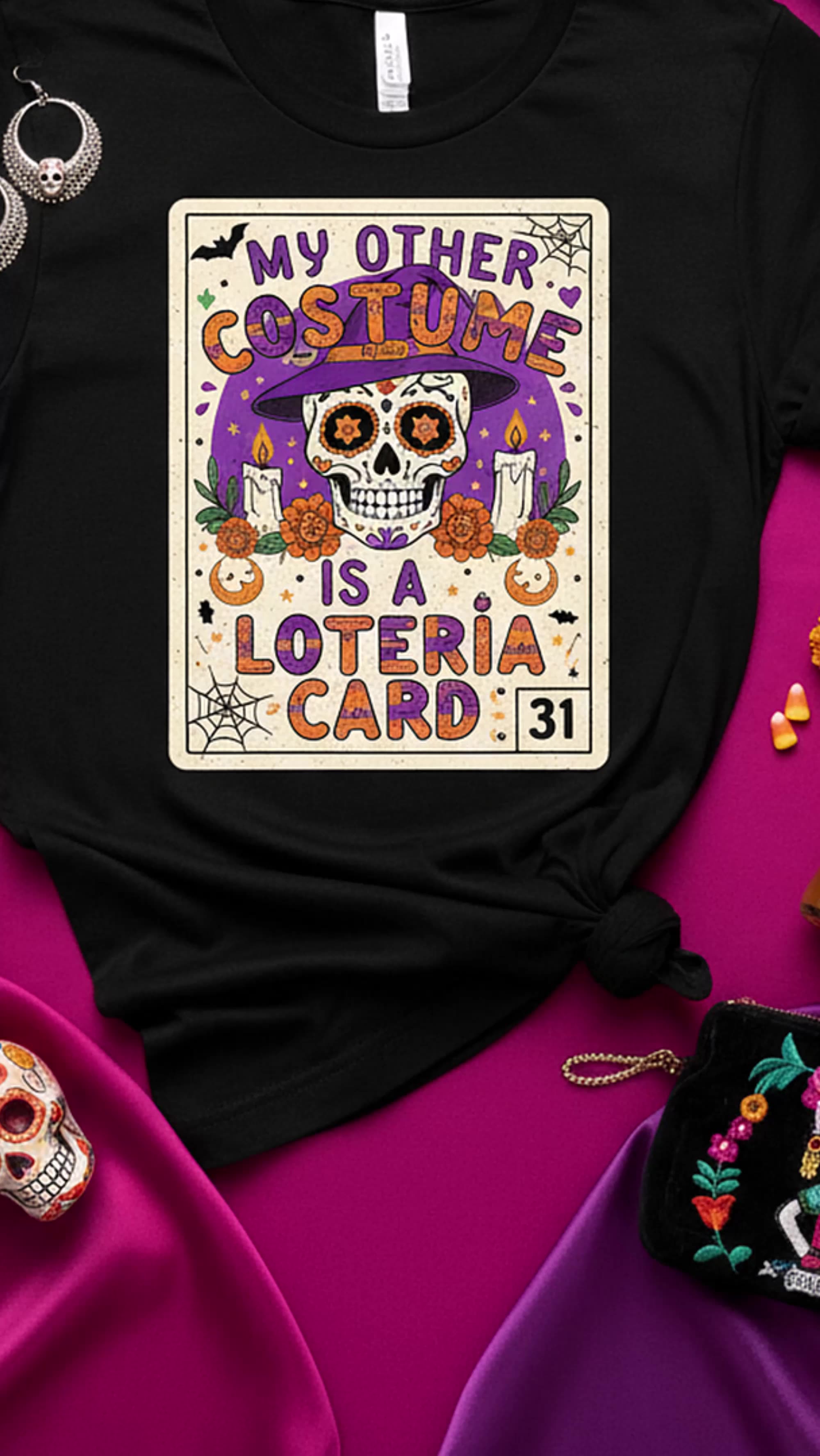 ¿Ya viste mi disfraz? ¡Soy una carta de Lotería viviente! #diadelosmuertos #disfrazoriginal