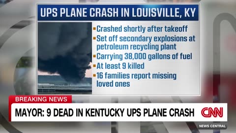 At least 9 killed, 11 injured after a UPS plane crashes near Louisville airport