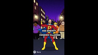 His enemy? Chronic illness! '80s cartoon