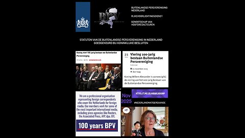 Koning viert 100-jarig bestaan van Buitenlandse Persvereniging 21 nov 2025