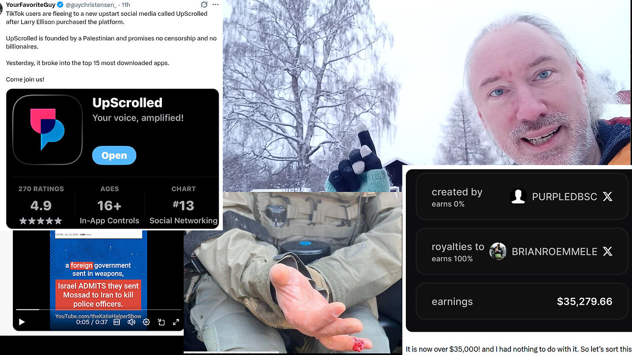 Upscrolled. Baggade $35K. CBDC vs banker. Lagkrig före mord. DISCOMBOBULATOR. Kina Ryssland kaos