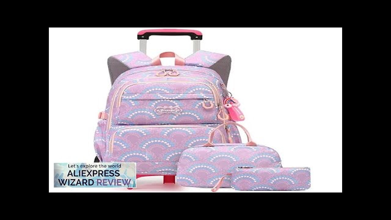 Rolling School Bags for Girls Backpack Children Waterproof School Backpacks with Wheels Review