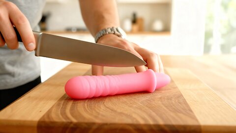 Cutting a Pink Dildo… It’s Cake with Condensed‑Milk “Lava” (Satisfying ASMR)
