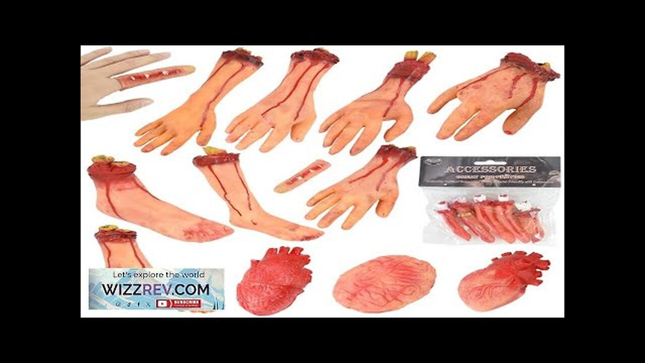 2024 Halloween Fake Human Arm Plastic Hands Foot Bloody Dead Body Parts Review