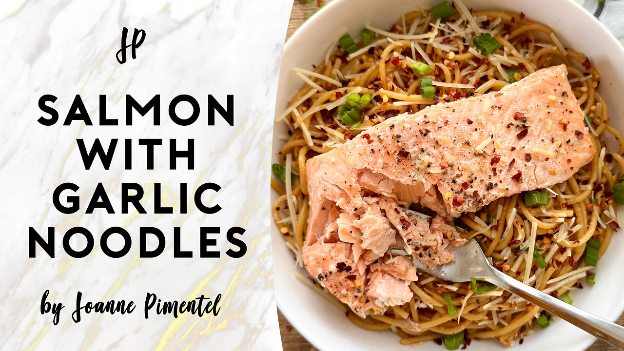 SALMON WITH GARLIC BUTTER NOODLES | Stir Fried Noodles