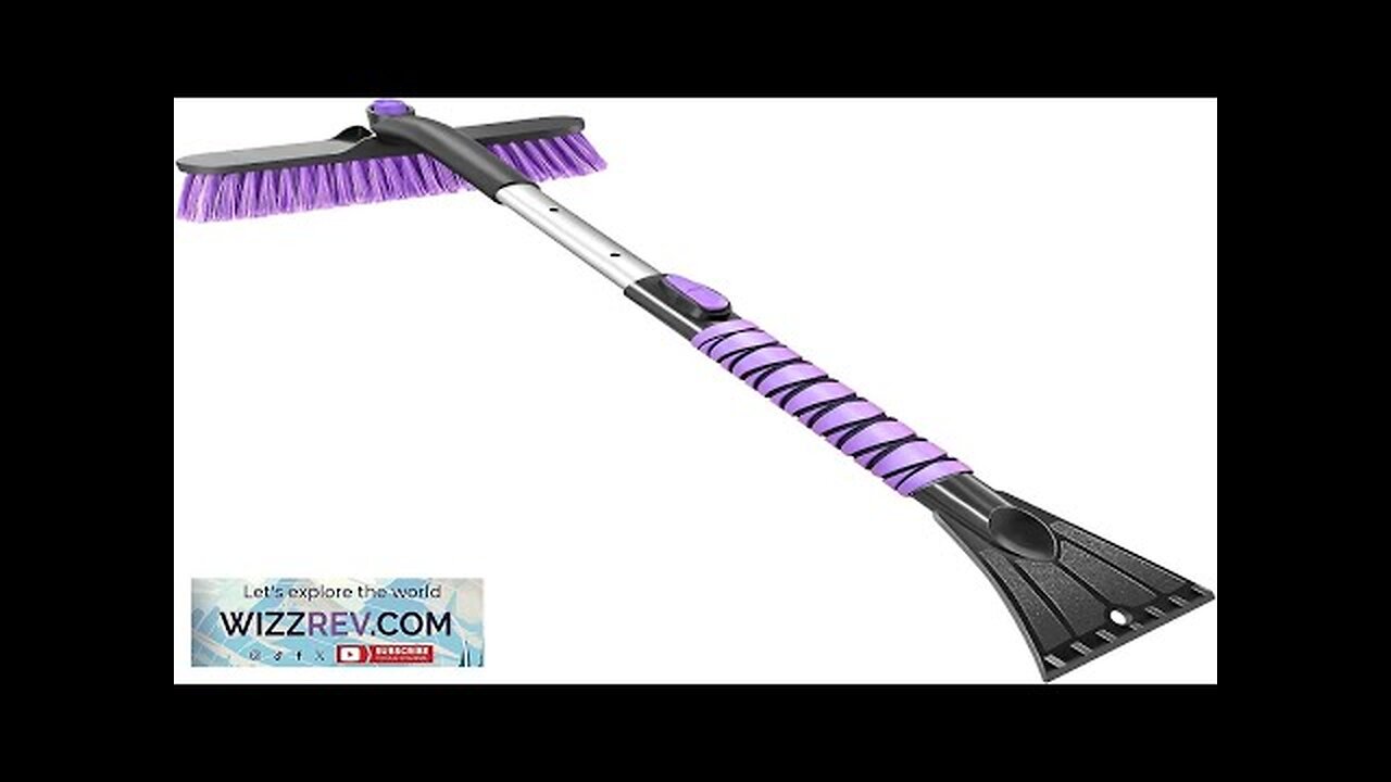 HEEYA Snow Scraper with 12.6 Inch Large Brush Head Extendable Ice ...