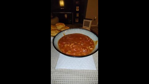 Eating Homemade Chili Made By Wife, Dbn, MI, 12/26/24