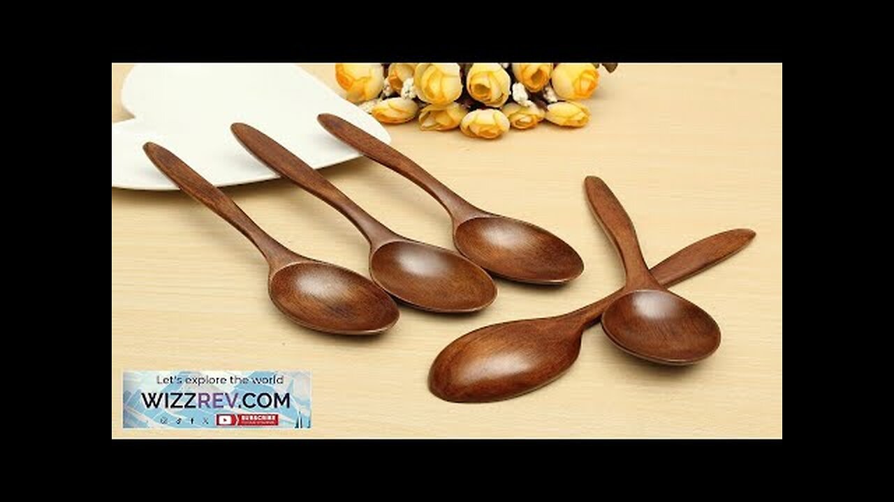 5Pcs Wooden Cooking Kitchen Utensil Coffee Tea Ice Cream Soup Caterin Spoon Review