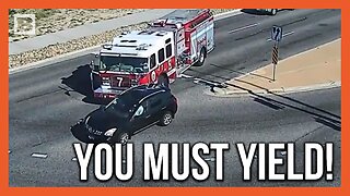 Driver Without Registration or Insurance Crashes into Firetruck