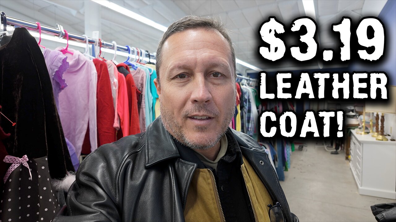 Thrift Shop Bargain Hunter Scores Leather Coat for $3.19 USD!