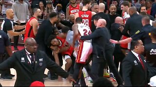 Insane Bench Clearing Brawl At Heats-Rockets Game