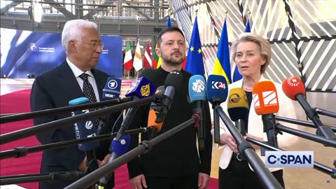 EU Ursula von der Leyen meets with Zelensky ahead of EU Council meeting