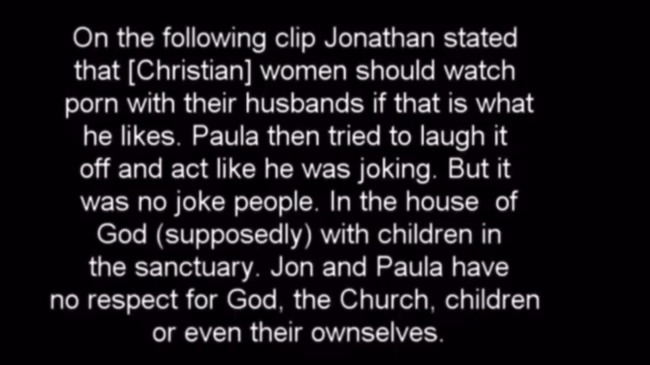 watch porn with their husbands, and learn how to perform" says Paula White