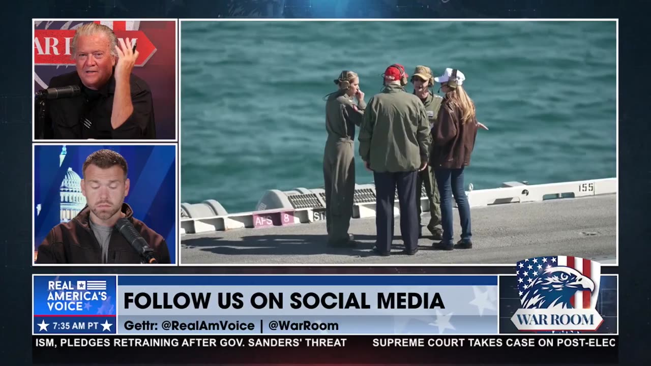 TRUMP STOOD HIS GROUND ON THE FLIGHT DECK