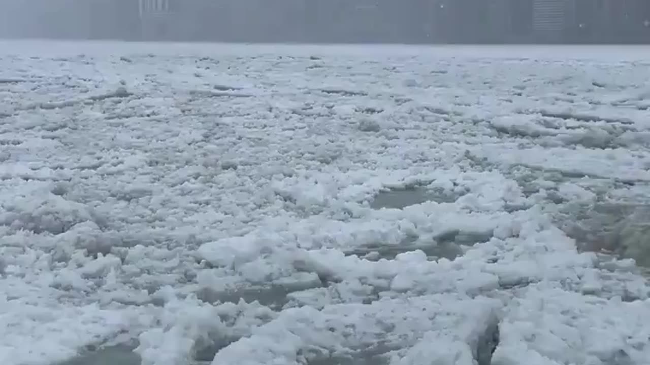 This is Lake Michigan frozen