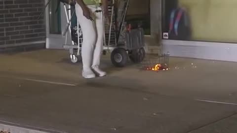 Officer Finds Homeless Person Lighting Fire Outside Building