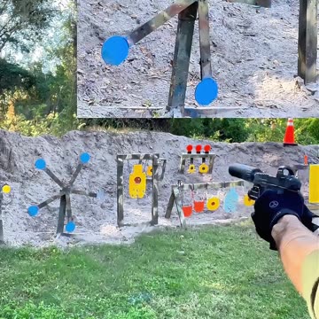 挑战赛 #国外合法拍摄国内请勿模仿 #武器科普 #实弹射击 #男人减速带 #靶场射击