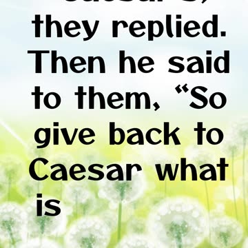 "Rendering to Caesar and to God" Matthew 22:19,20,21#shorts #youtube #jesus #ytshorts #yt #shortvid