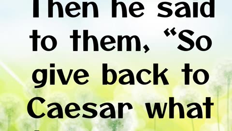 "Rendering to Caesar and to God" Matthew 22:19,20,21#shorts #youtube #jesus #ytshorts #yt #shortvid