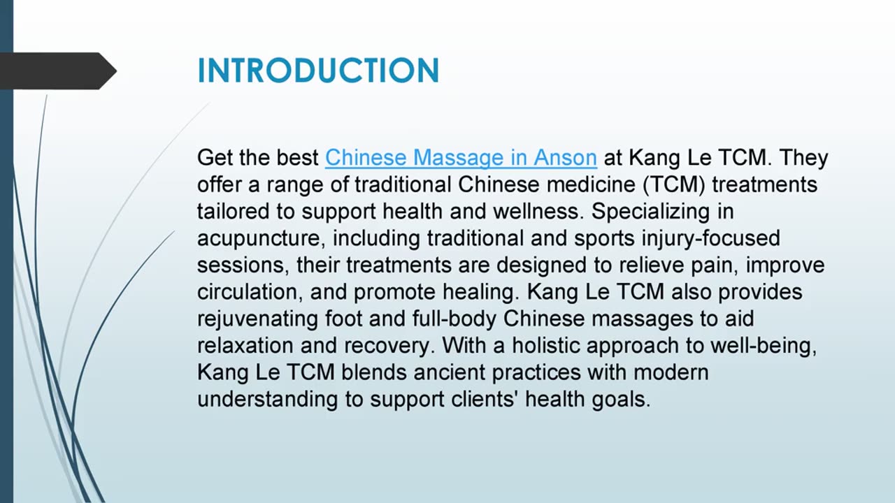 Get the best Chinese Massage in Anson