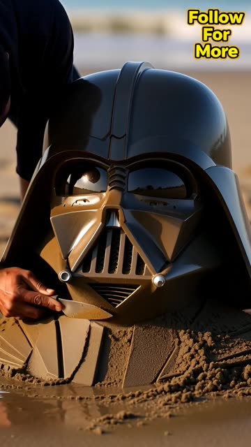 Time Lapse Darth Vader Sand Sculpture is Awesome