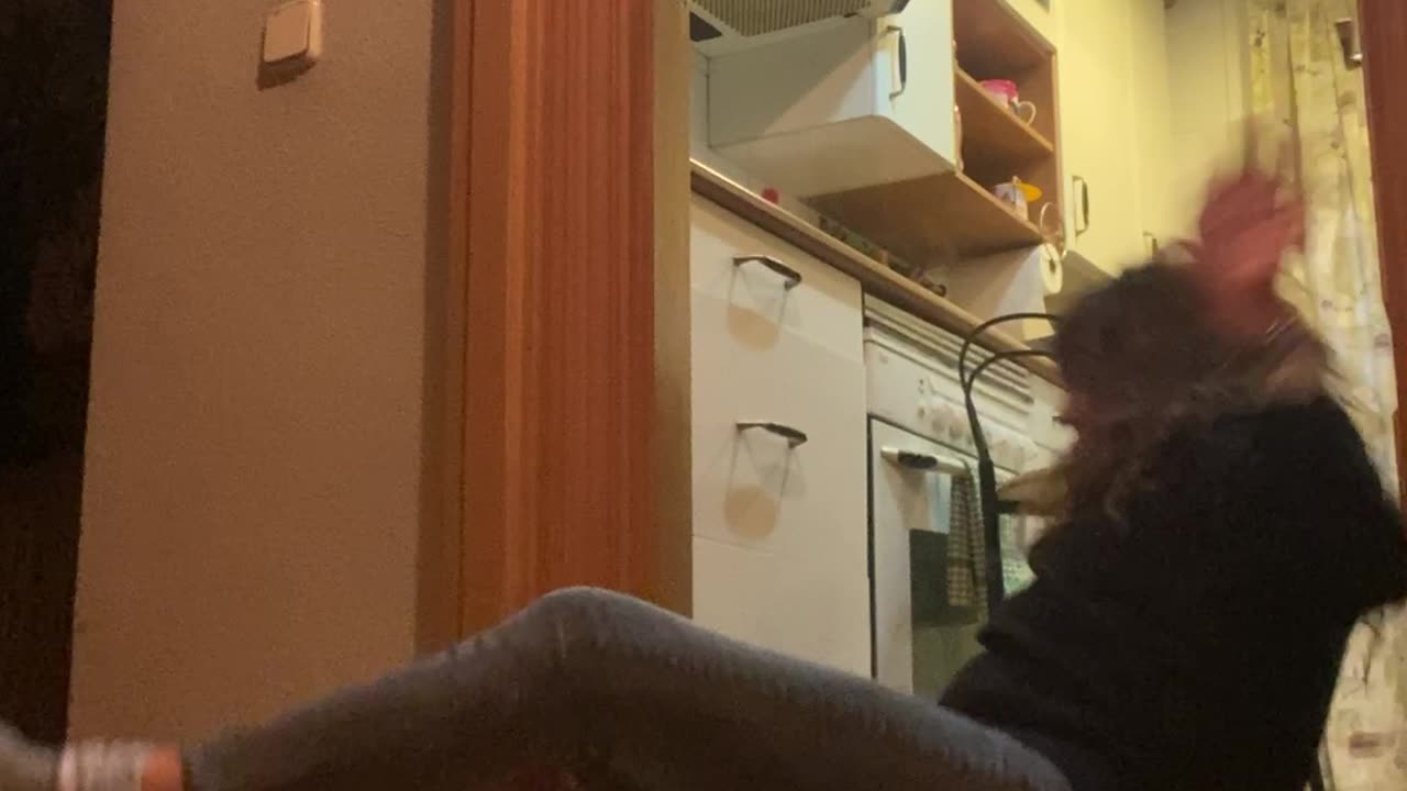 Jump Off Stool Has Head Meet Doorframe