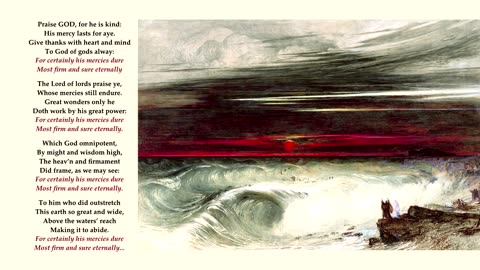 Psalm 136: 1-6 of 26. Tune: Croft's 136th
