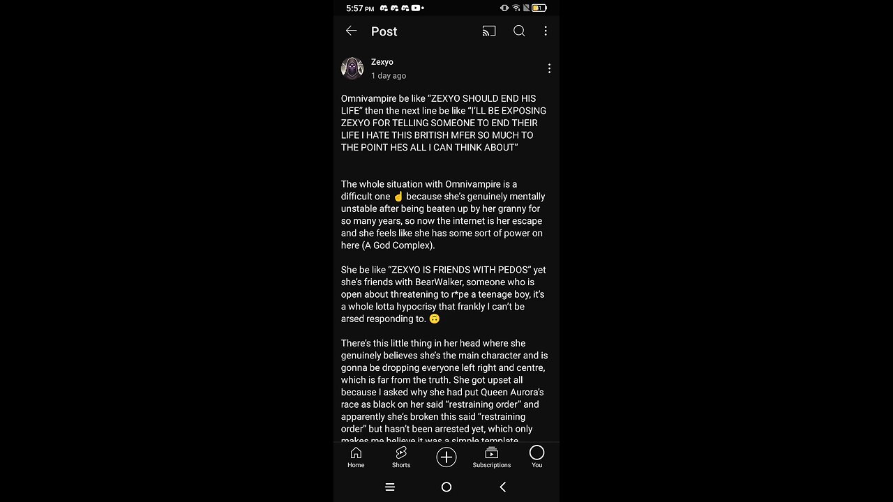 exposing zexyos defamatory posts