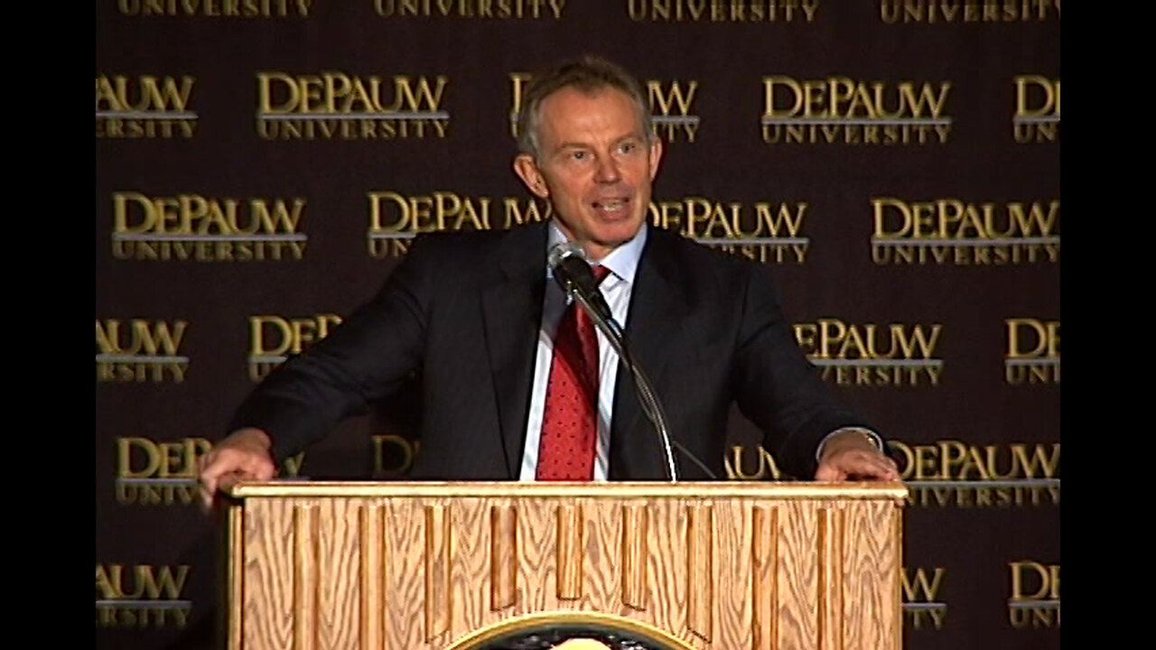 March 3, 2008 - Former British Prime Minister Tony Blair at DePauw University