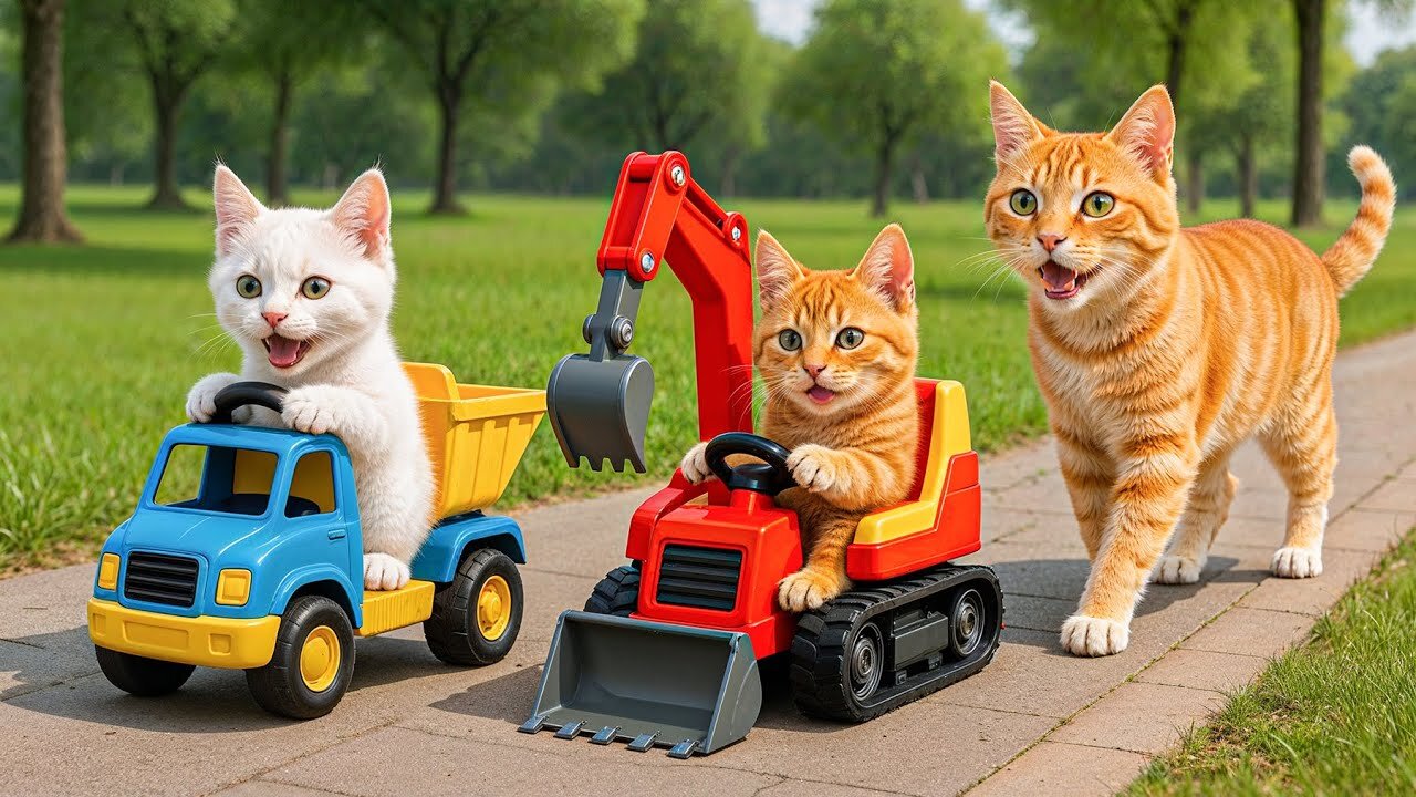 Mama Cat Trims Fur on the Farm and Makes Tiger Hat For Kittens At Home🐾🎩🐯
