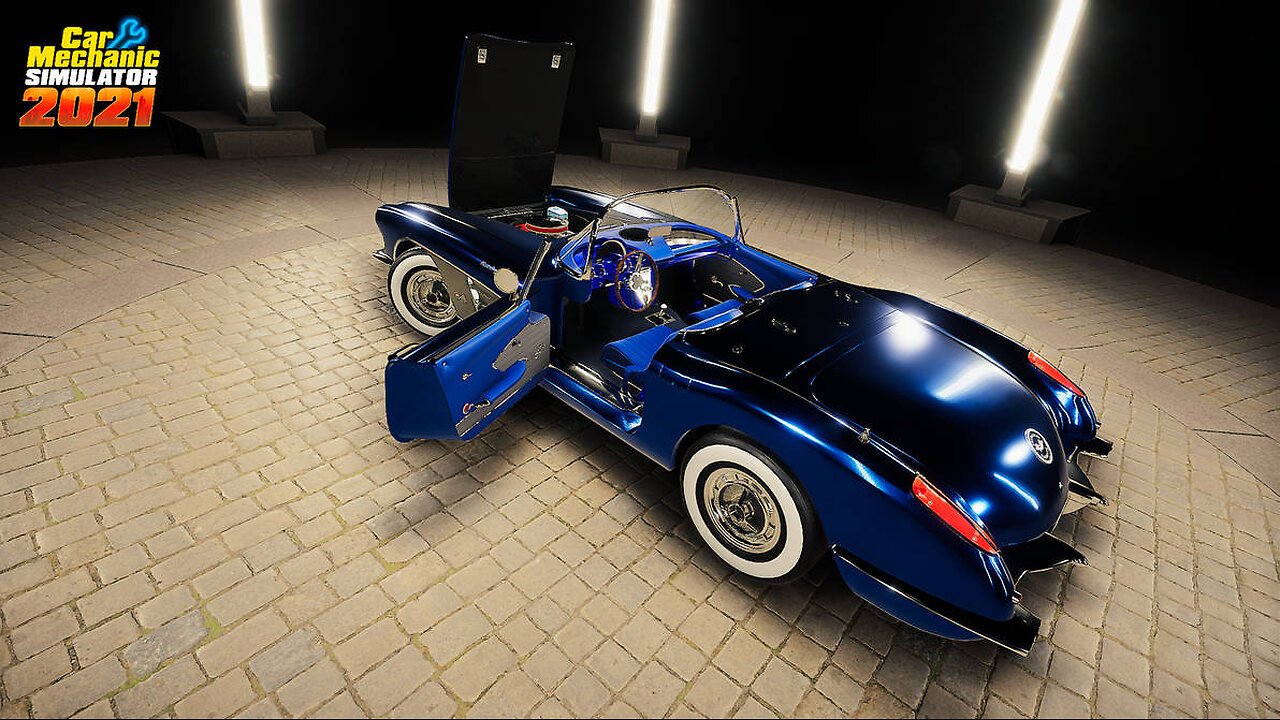The Baltimare Brother's Garage - 1960's Chevy Corvette C1 Hardtop Coupe Blue Interior Ed.