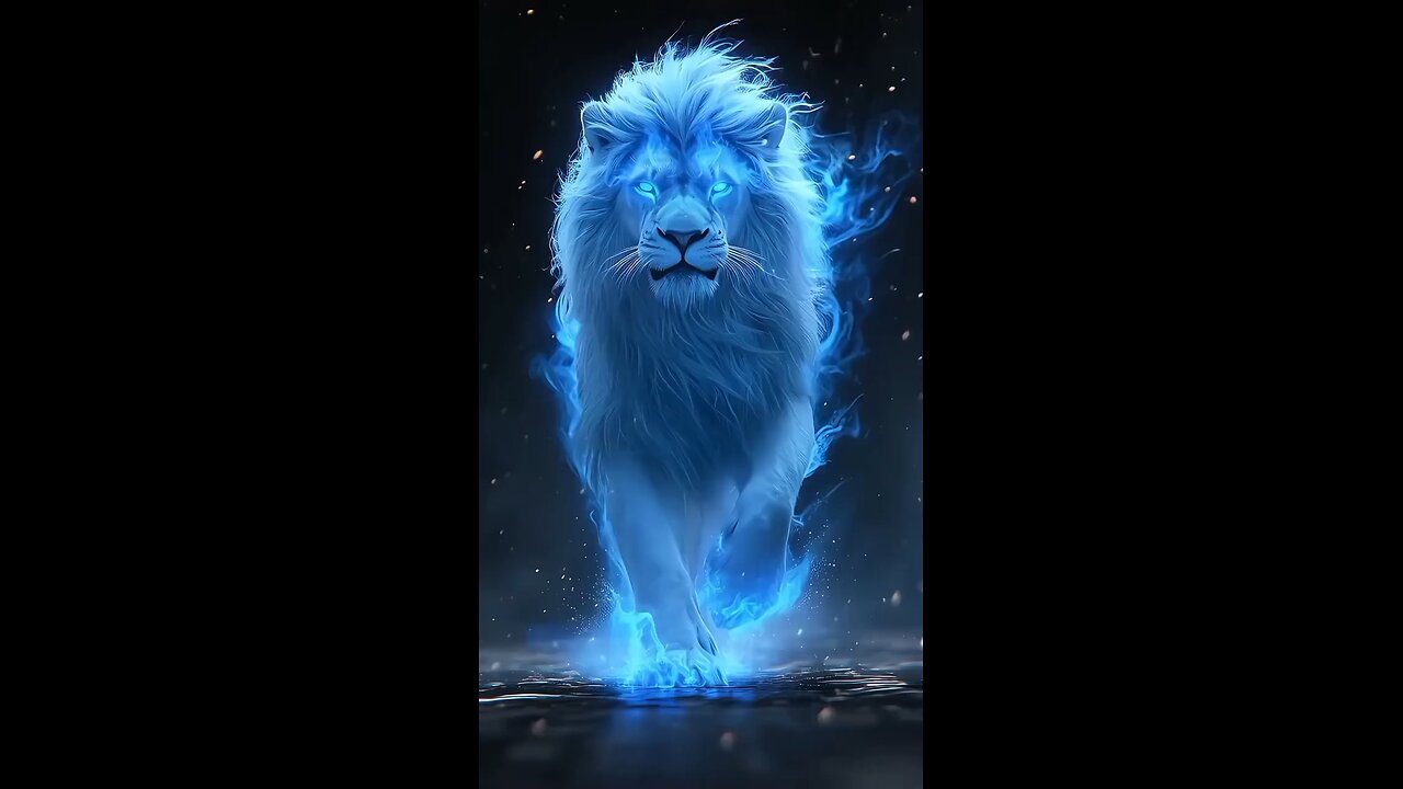 Blue Neom Lion